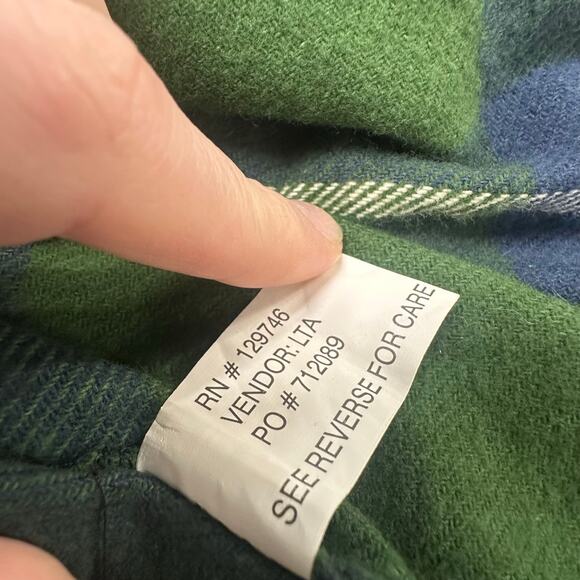 NWT CE Schmidt Workwear Flannel Madras check Green Mens 2XLT Button Up Shirt - Picture 10 of 11